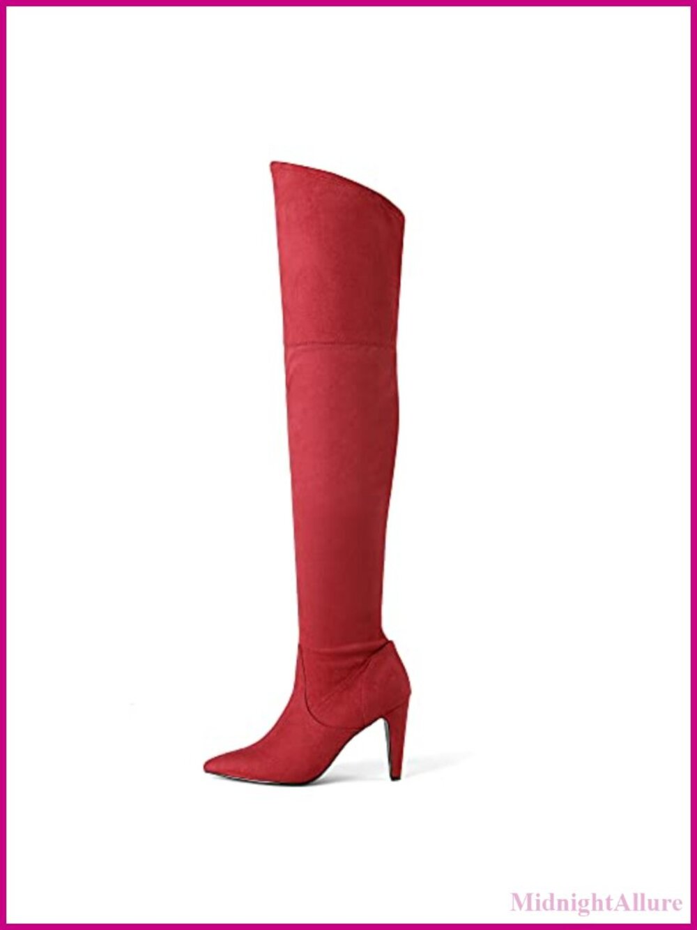 Women's Over the Knee High Heeled Boots Pointed Toe Faux Suede